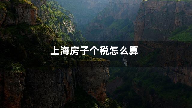 上海房子个税怎么算