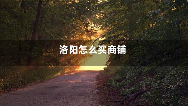 洛阳怎么买商铺