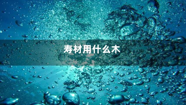 寿材用什么木