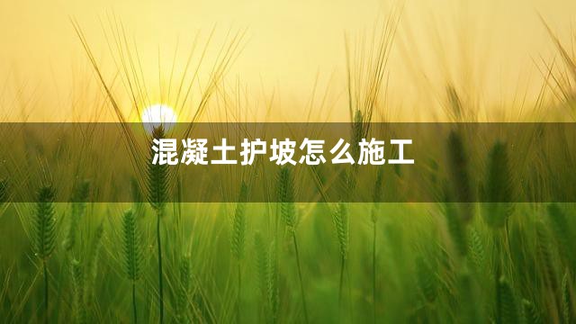 混凝土护坡怎么施工