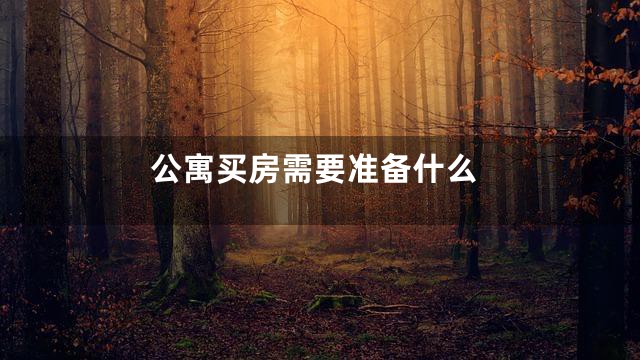 公寓买房需要准备什么