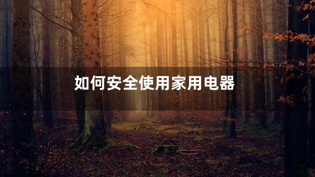 如何安全使用家用电器