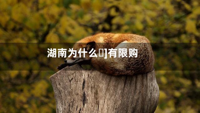 湖南为什么]有限购