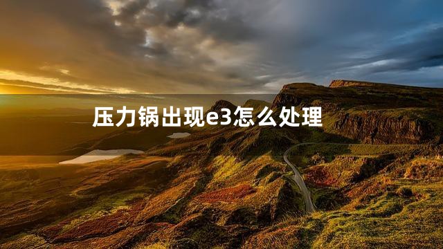 压力锅出现e3怎么处理