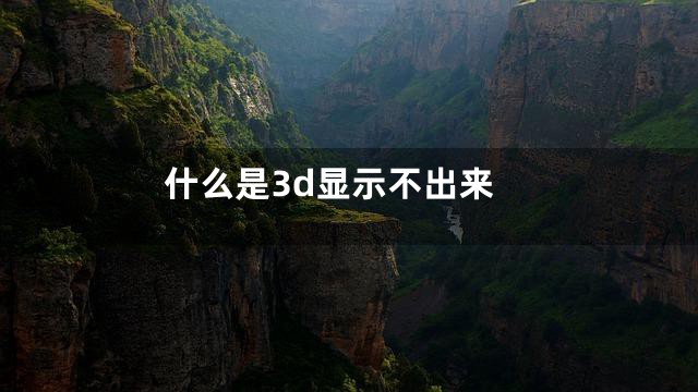 什么是3d显示不出来