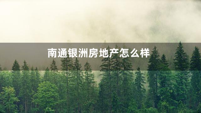 南通银洲房地产怎么样