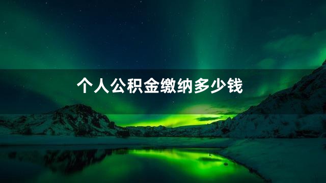 个人公积金缴纳多少钱