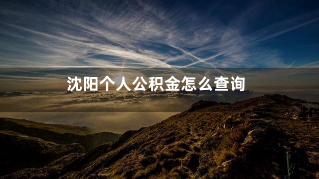 沈阳个人公积金怎么查询