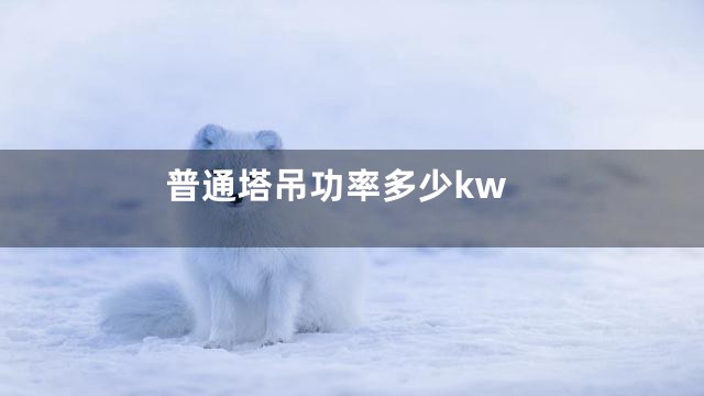 普通塔吊功率多少kw