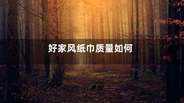 好家风纸巾质量如何