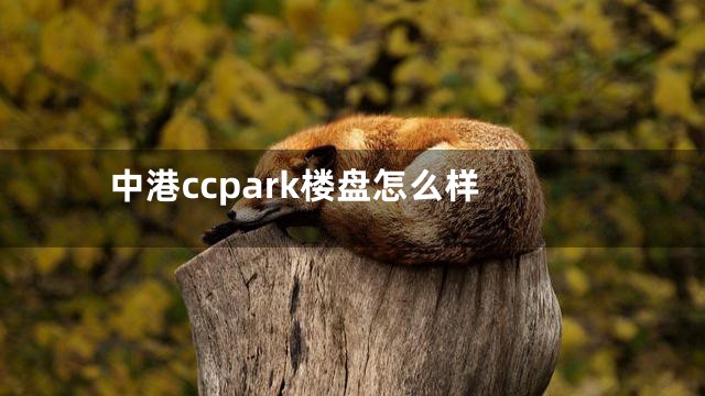 中港ccpark楼盘怎么样