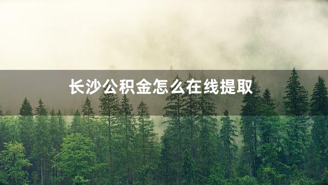 长沙公积金怎么在线提取