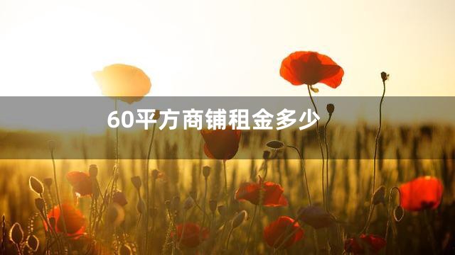 60平方商铺租金多少