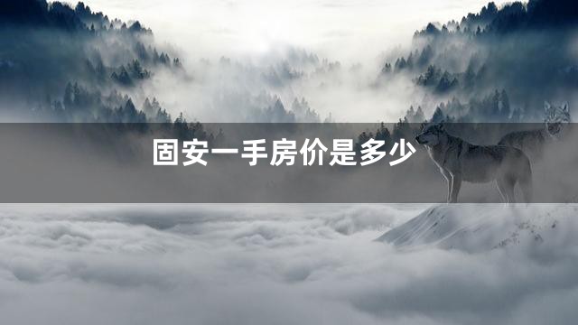 固安一手房价是多少