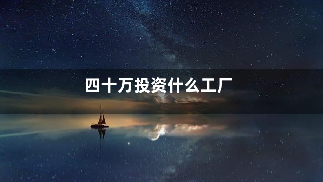 四十万投资什么工厂