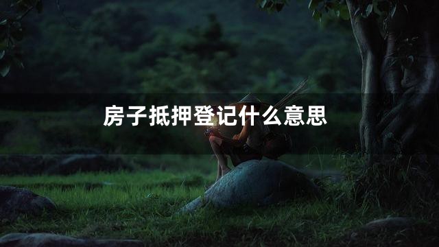 房子抵押登记什么意思