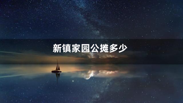 新镇家园公摊多少