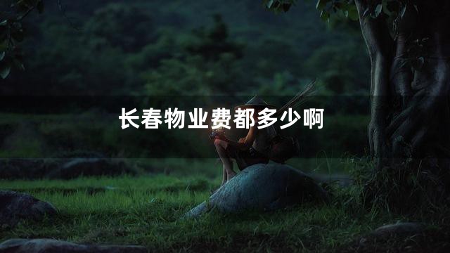 长春物业费都多少啊