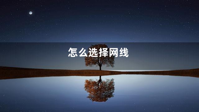 怎么选择网线