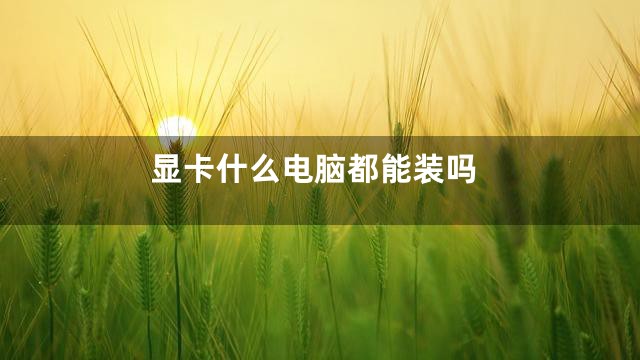 显卡什么电脑都能装吗