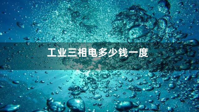 工业三相电多少钱一度