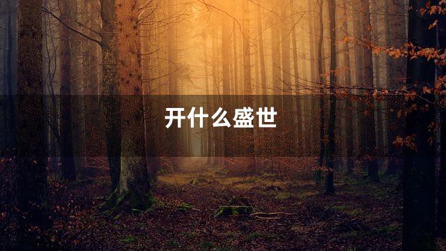 开什么盛世