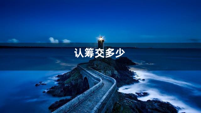 认筹交多少