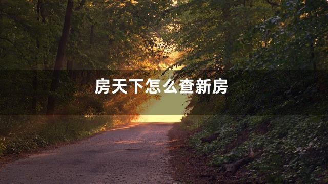 房天下怎么查新房