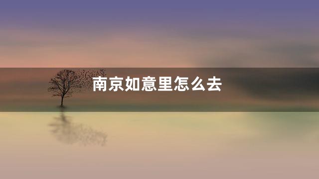 南京如意里怎么去