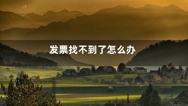 发票找不到了怎么办