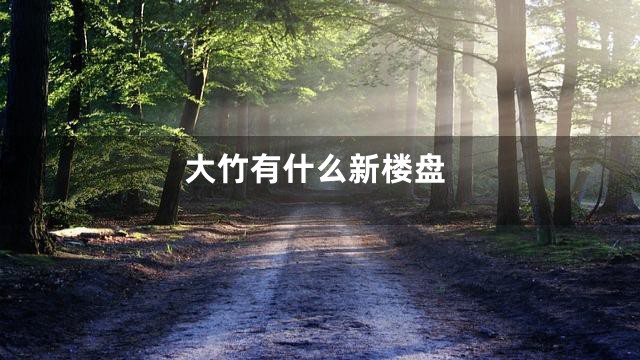 大竹有什么新楼盘