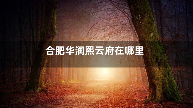 合肥华润熙云府在哪里
