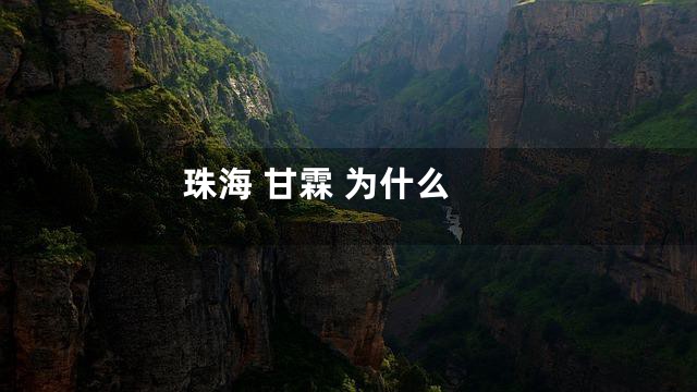 珠海 甘霖 为什么