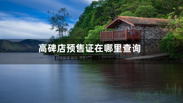 高碑店预售证在哪里查询