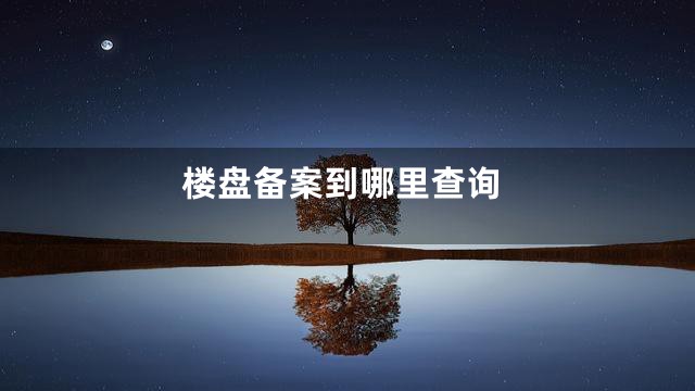 楼盘备案到哪里查询