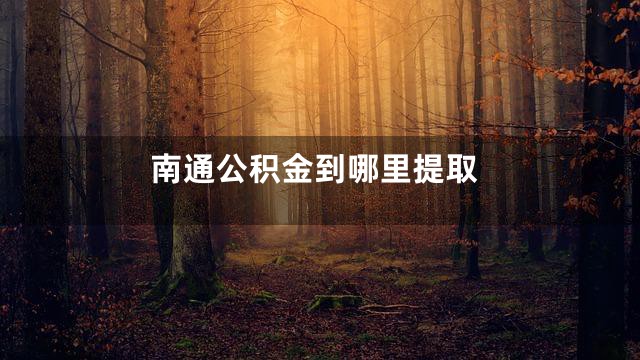 南通公积金到哪里提取