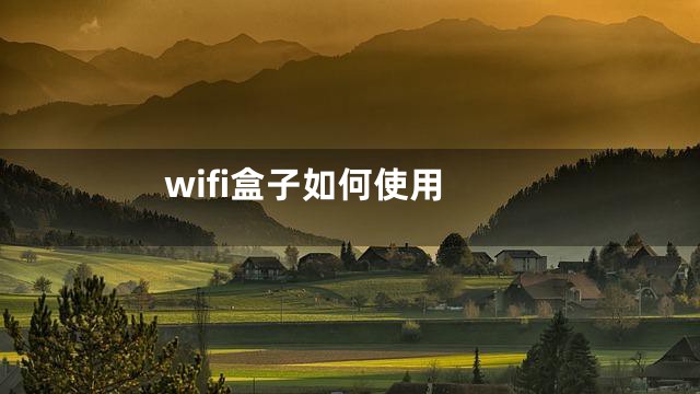 wifi盒子如何使用