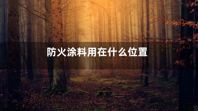 防火涂料用在什么位置