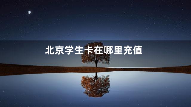 北京学生卡在哪里充值