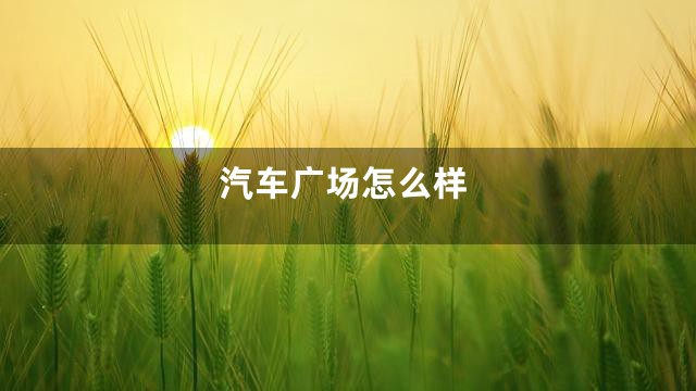 汽车广场怎么样