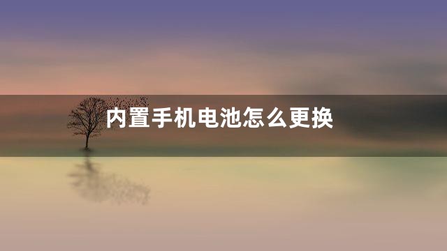 内置手机电池怎么更换
