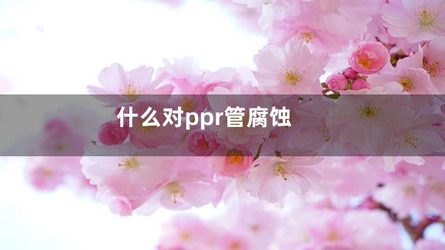 什么对ppr管腐蚀