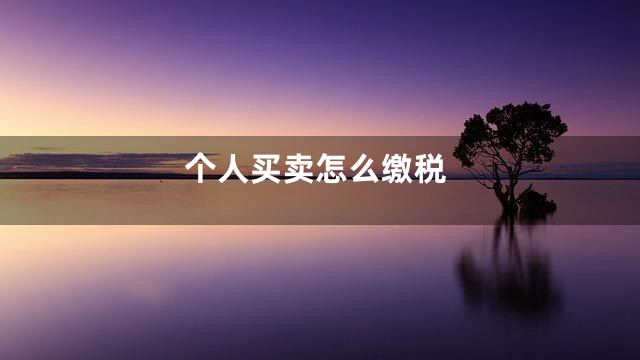 个人买卖怎么缴税