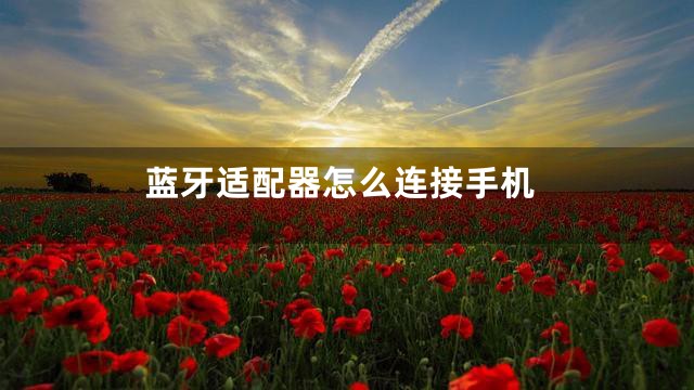 蓝牙适配器怎么连接手机