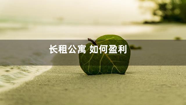 长租公寓 如何盈利