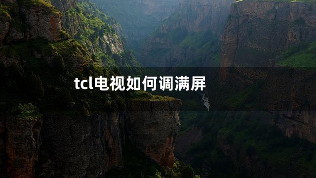 tcl电视如何调满屏
