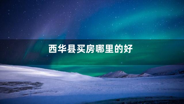 西华县买房哪里的好