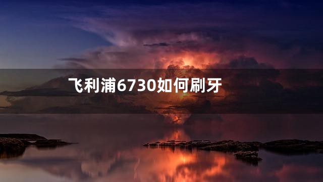 飞利浦6730如何刷牙