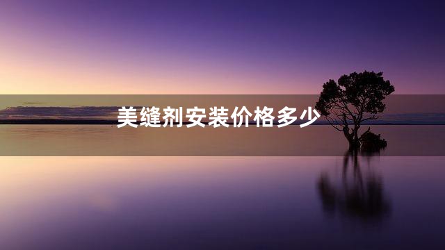 美缝剂安装价格多少
