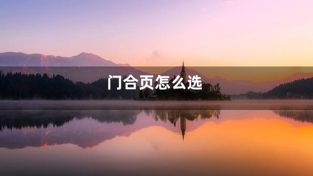 门合页怎么选